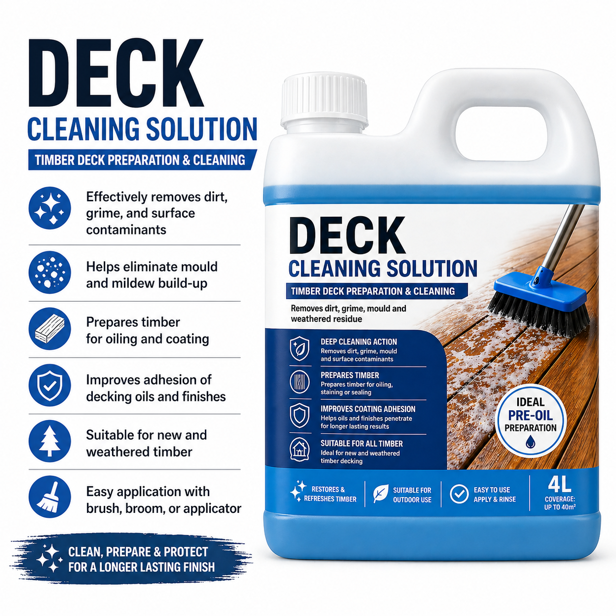 Deck Cleaning Solution 4L - Timber Deck Preparation & Cleaning