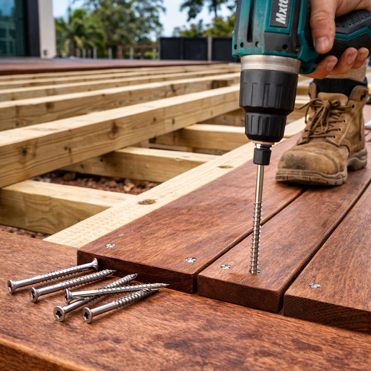 316 Marine Decking Screws 12G x 90mm Trim Head Hardwood – 250 Pack
