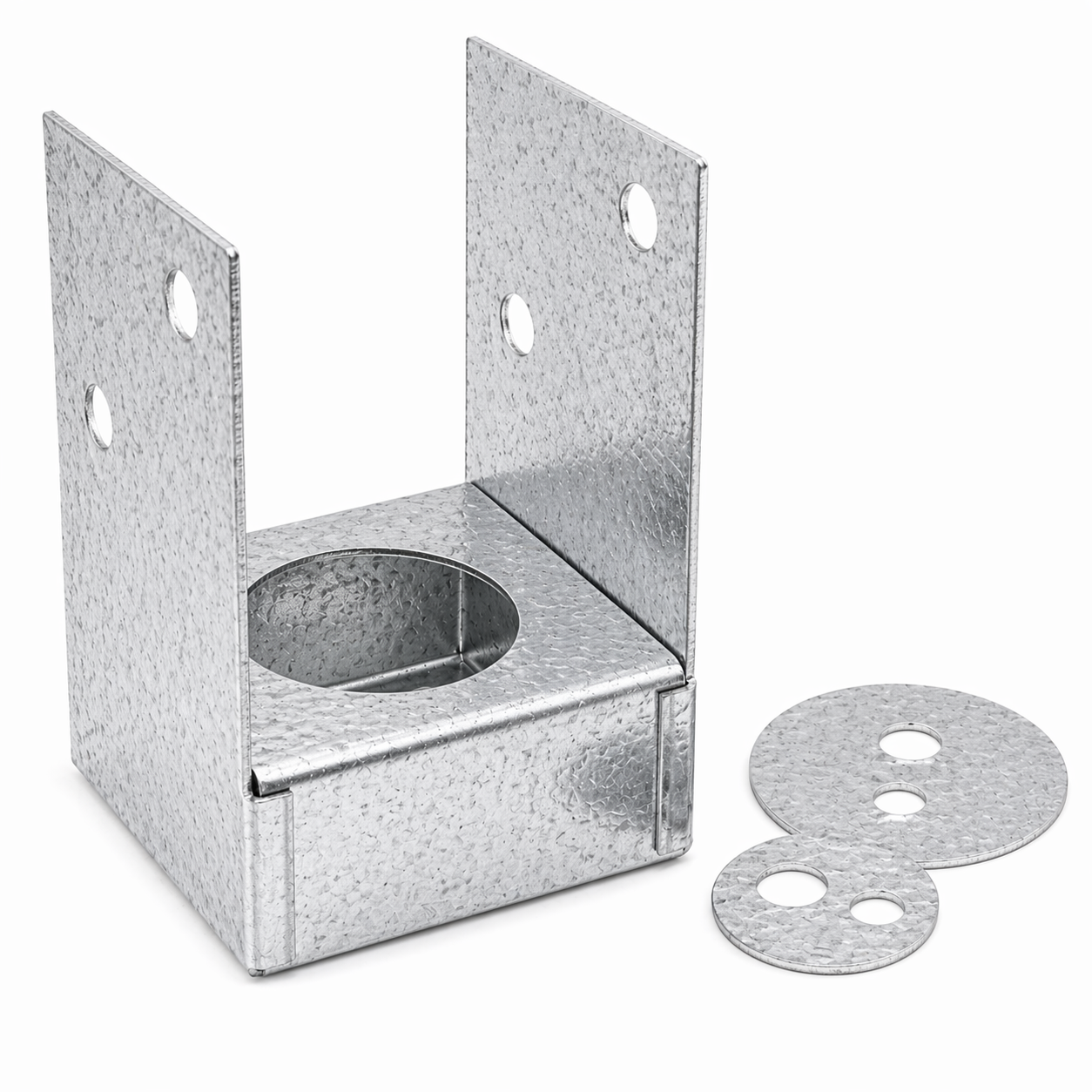 Bolt Down Post Support 90mm Galvanised – Steel Post Base Anchor