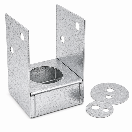 Bolt Down Post Support 90mm Galvanised – Steel Post Base Anchor