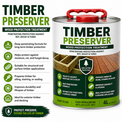 Timber Preserver 4L - Wood Protection Treatment for Decking
