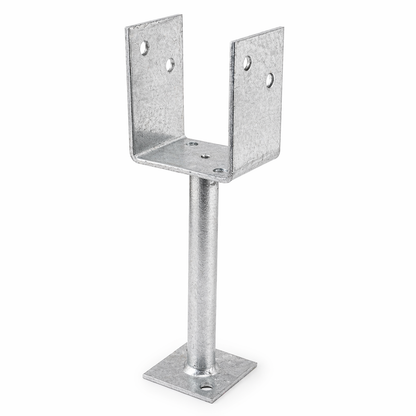 Full Stirrup Post Anchor 200 x 90mm M10 Galvanised - Heavy Duty Post Support