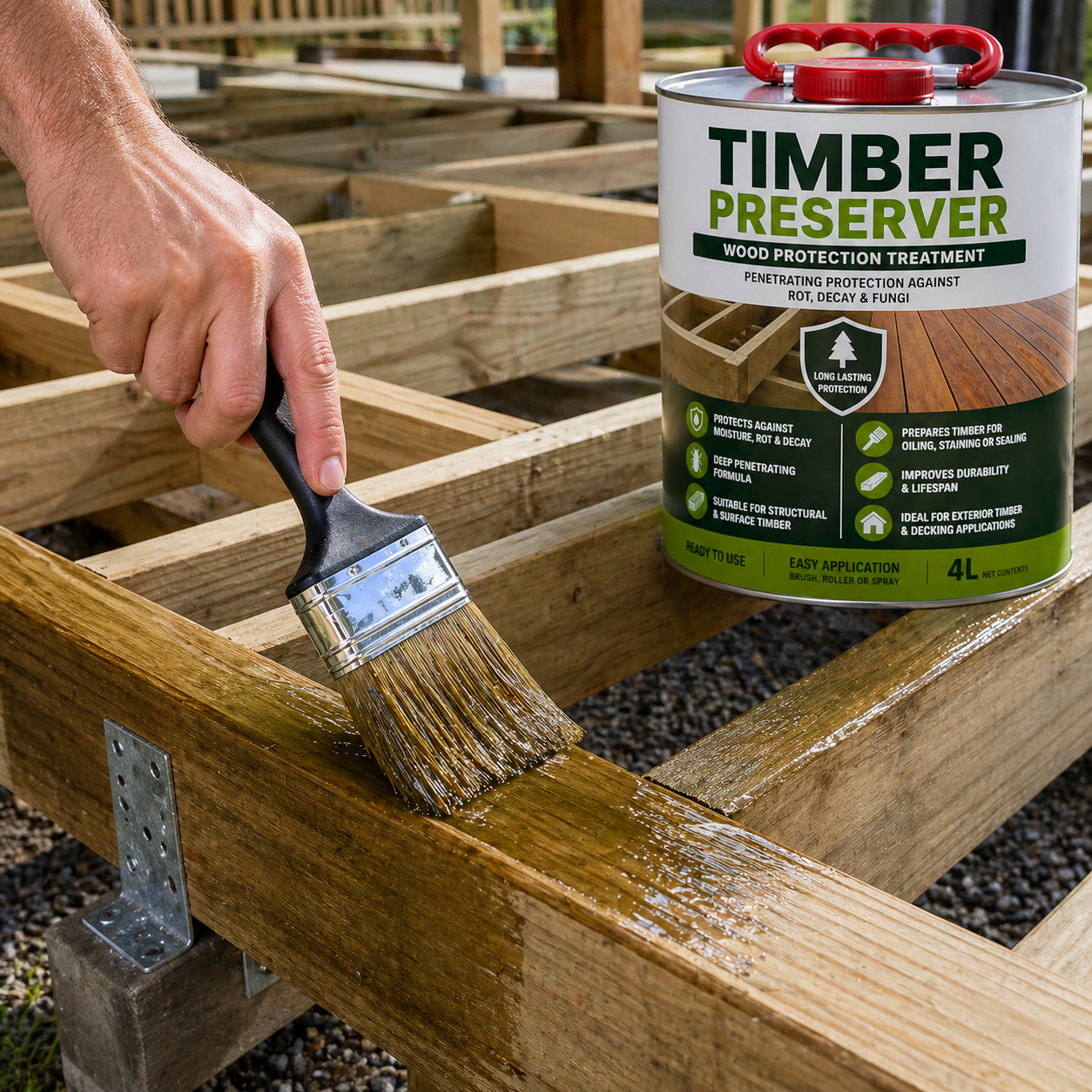 Timber Preserver 4L - Wood Protection Treatment for Decking