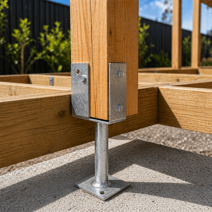 Full Stirrup Post Anchor 200 x 90mm M10 Galvanised - Heavy Duty Post Support