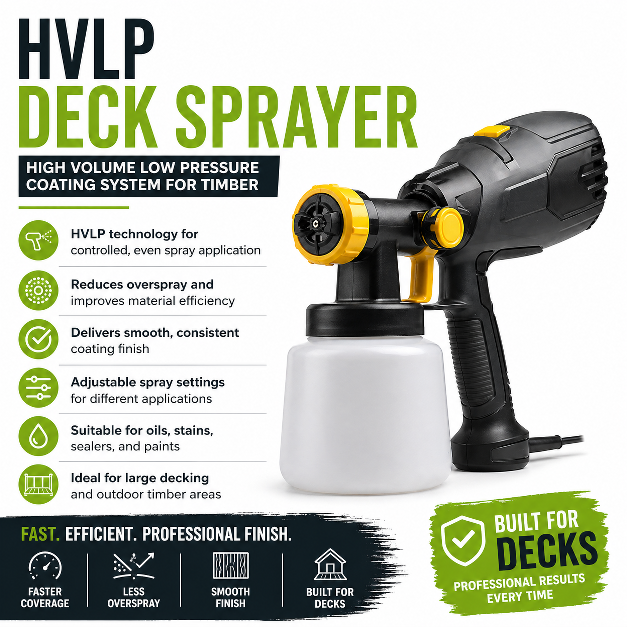 HVLP Deck Sprayer - High Volume Low Pressure Coating System for Timber