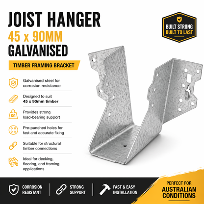 Joist Hanger 45 x 90mm Galvanised – Timber Framing Bracket