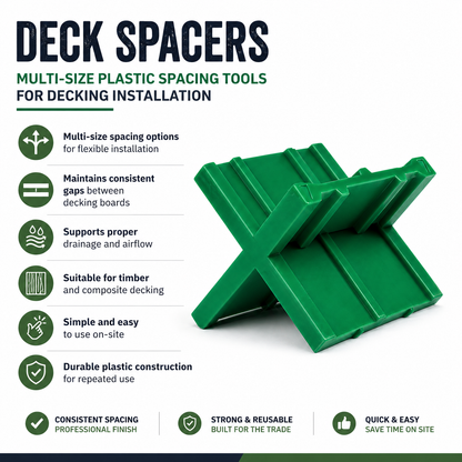 Deck Spacers – Multi-Size Plastic Spacing Tools for Decking Installation