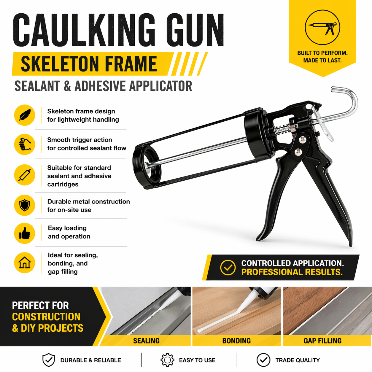 Caulking Gun (Skeleton Frame) - Sealant & Adhesive Applicator