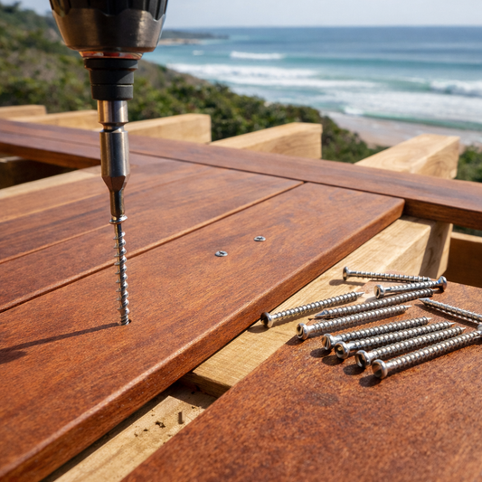 316 Stainless Steel Decking Screws 10G x 50mm Trim Head Torx – 500 Pack