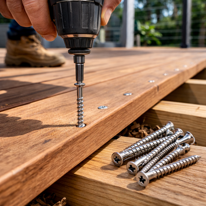 304 Stainless Steel Decking Screws 10G x 75mm Torx – 250 Pack